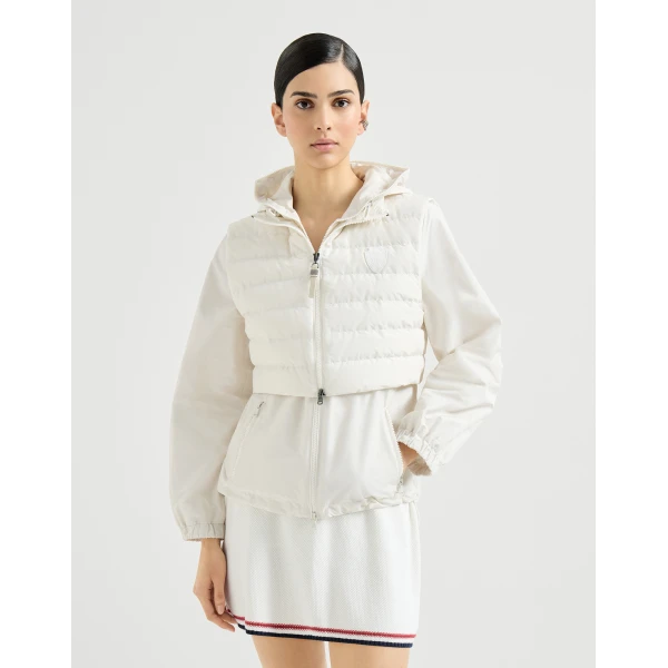 Brunello Cucinelli Taffeta down jacket in Cherry, view 2
