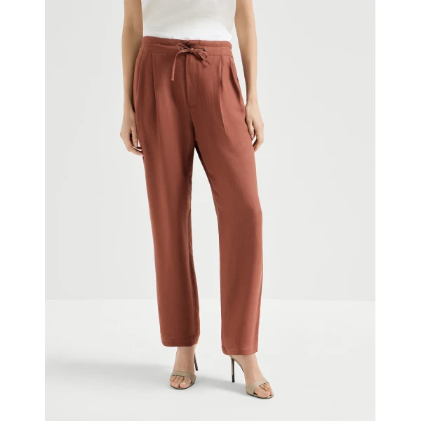 Brunello Cucinelli Tailored track trousers in Firebrick, view 2