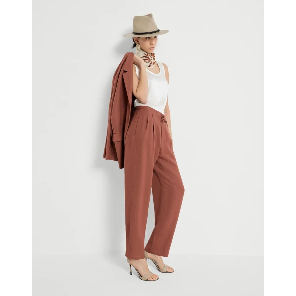 Brunello Cucinelli Tailored track trousers in Firebrick, view 5