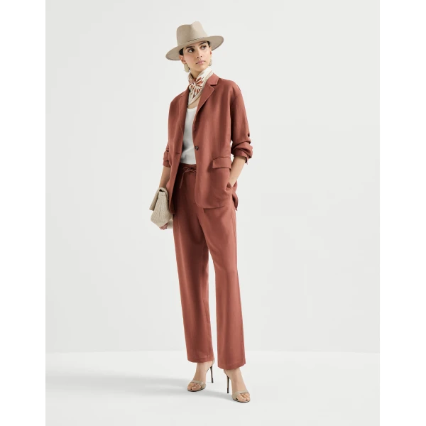 Brunello Cucinelli Tailored track trousers in Firebrick, view 6