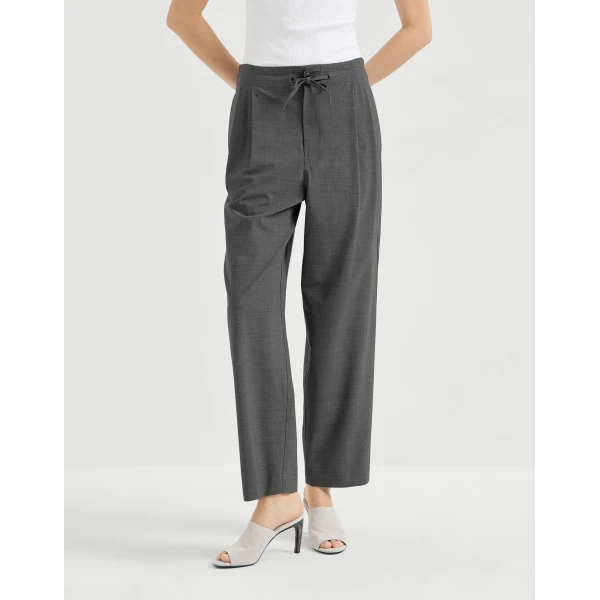 Brunello Cucinelli Tailored track trousers in Medium Grey, view 2
