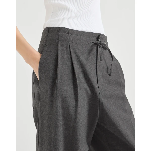 Brunello Cucinelli Tailored track trousers in Medium Grey, view 4