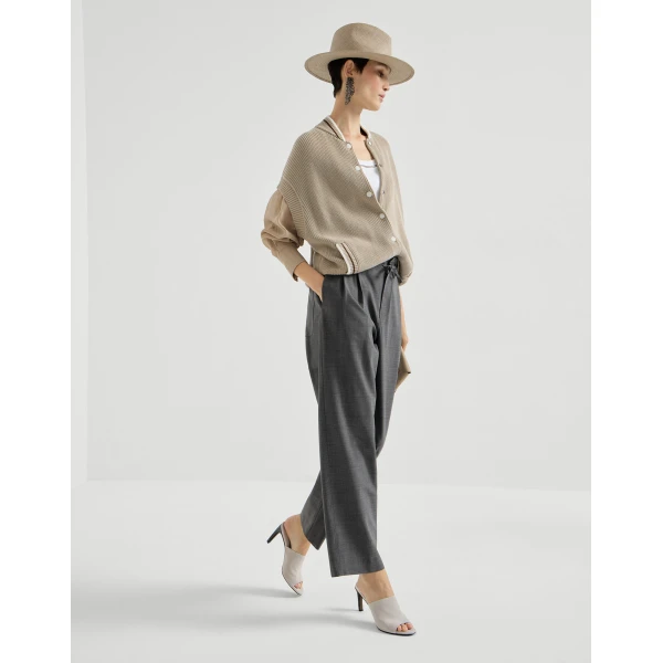 Brunello Cucinelli Tailored track trousers in Medium Grey, view 5