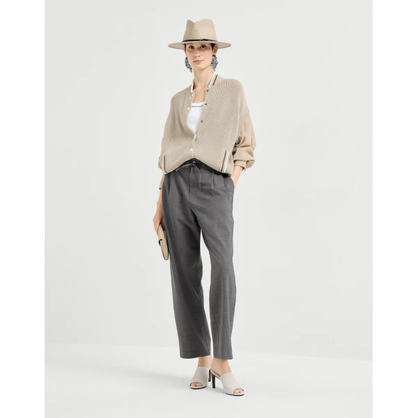 Brunello Cucinelli Tailored track trousers in Medium Grey, view 6
