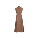 Brunello Cucinelli Texture twill Chemisier dress in Brown