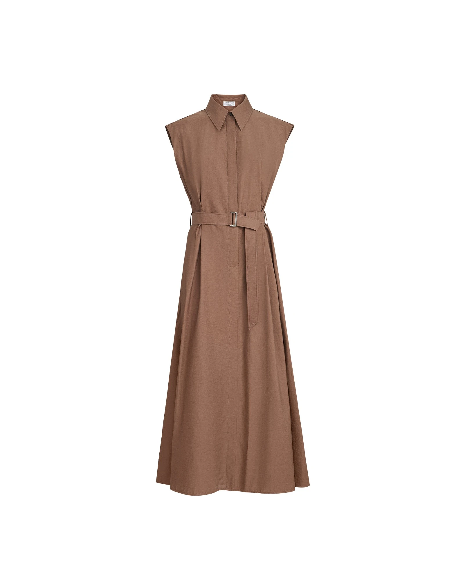Brunello-Cucinelli-Texture-twill-Chemisier-dress-in-Brown86348_nobg Brunello Cucinelli Texture twill Chemisier dress in Brown