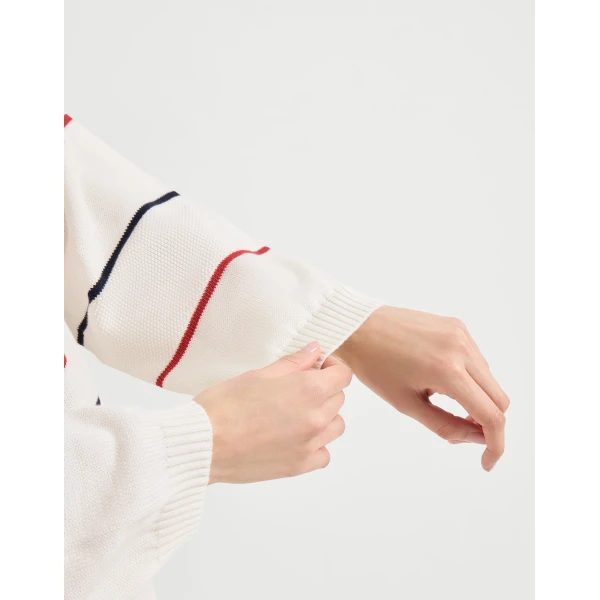 Brunello Cucinelli Textured stripe sweater, view 4
