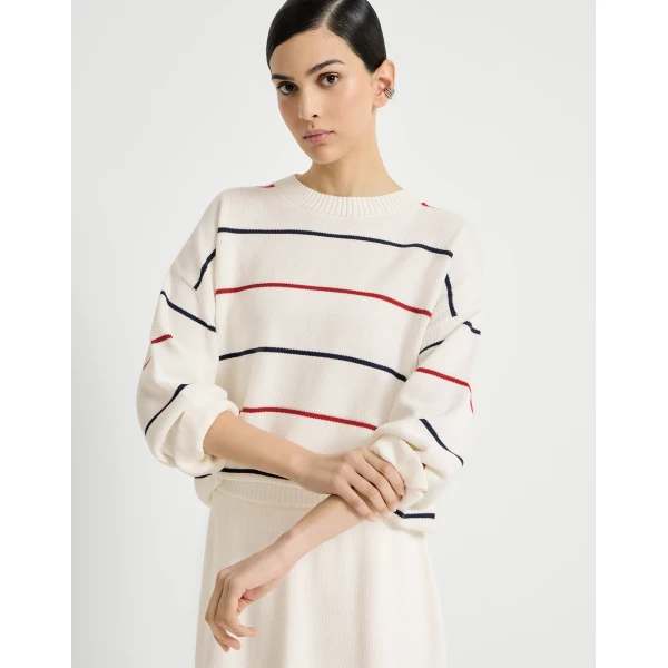 Brunello Cucinelli Textured stripe sweater, view 5