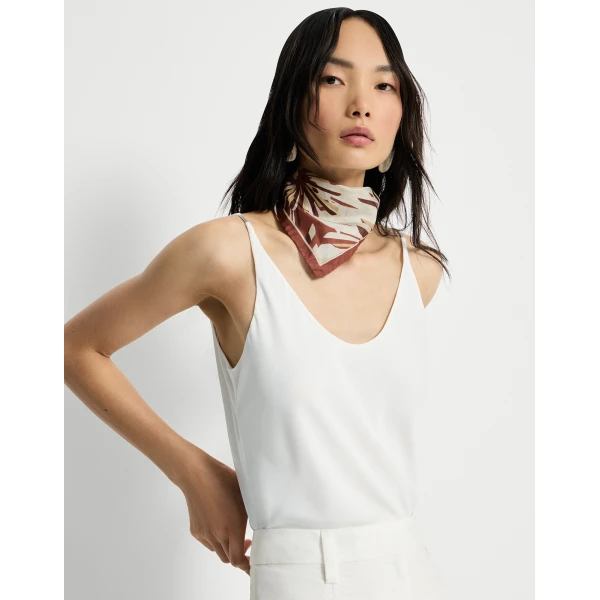 Brunello Cucinelli Top with shiny straps in White, view 5