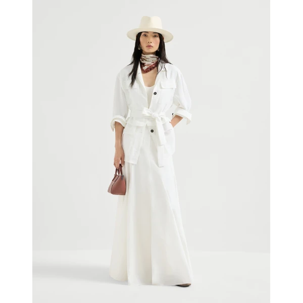 Brunello Cucinelli Top with shiny straps in White, view 6