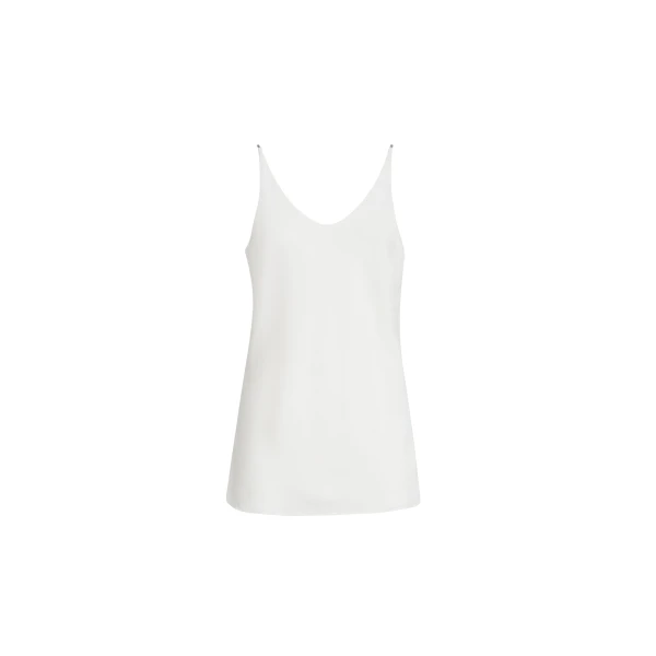 Brunello Cucinelli Top with shiny straps in White
