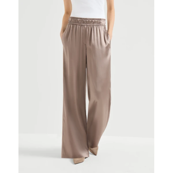 Brunello Cucinelli Track trousers in Cocoa, view 2