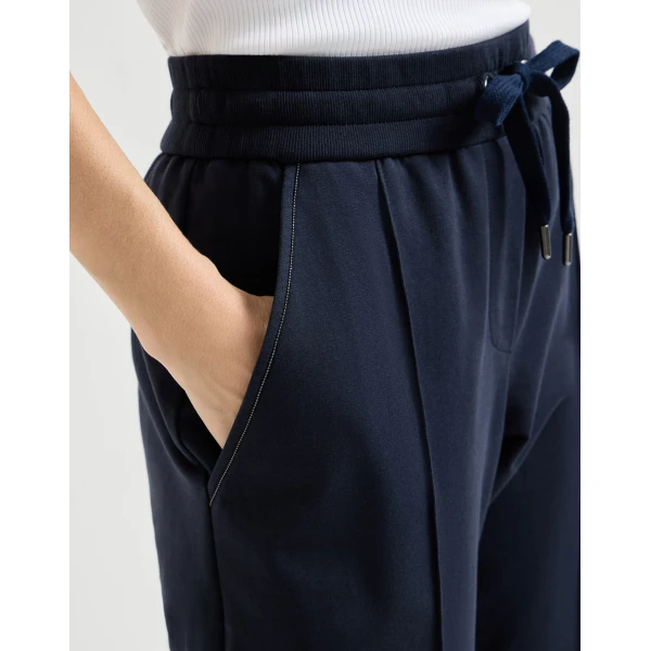 Brunello Cucinelli Track trousers with monili in Blue, view 4