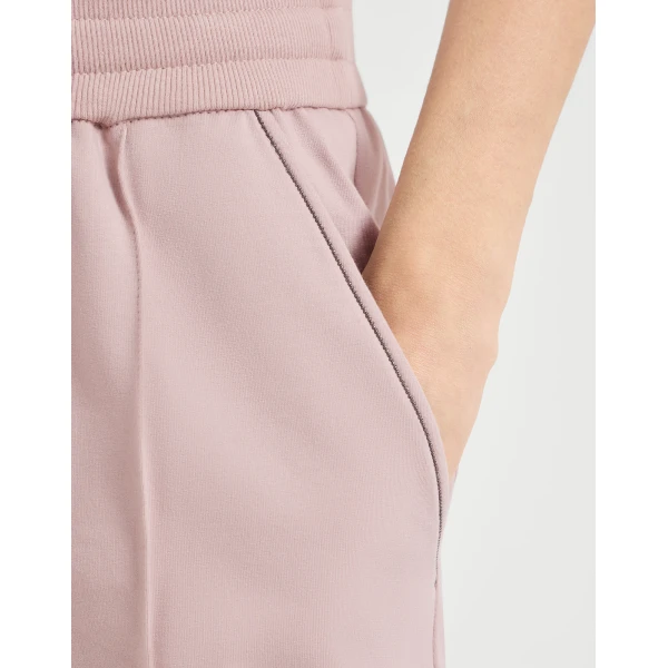 Brunello Cucinelli Track trousers with monili in Pink, view 4
