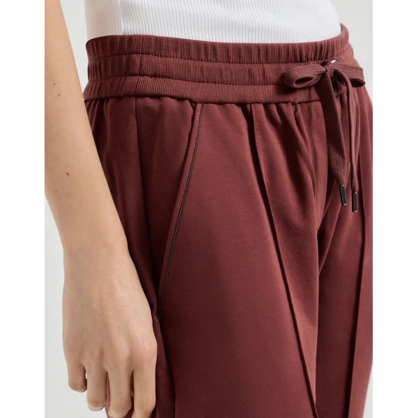 Brunello Cucinelli Track trousers with monili in Red, view 4