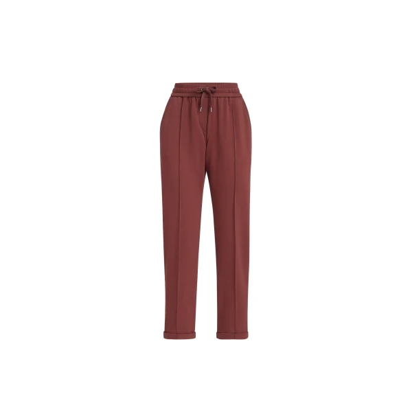 Brunello Cucinelli Track trousers with monili in Red