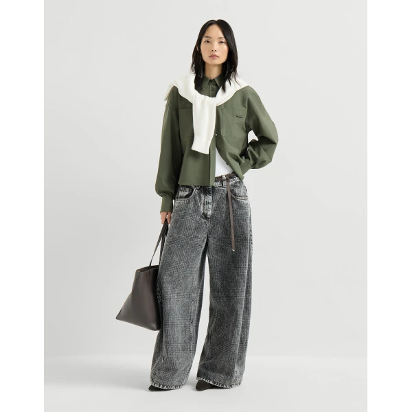 Brunello Cucinelli Tropical Luxury Wool shirt in Green, view 6