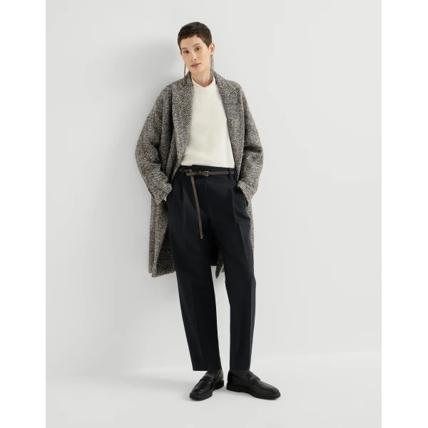 Brunello Cucinelli Tropical Luxury wool jacket with monili in Lignite Grey, view 5