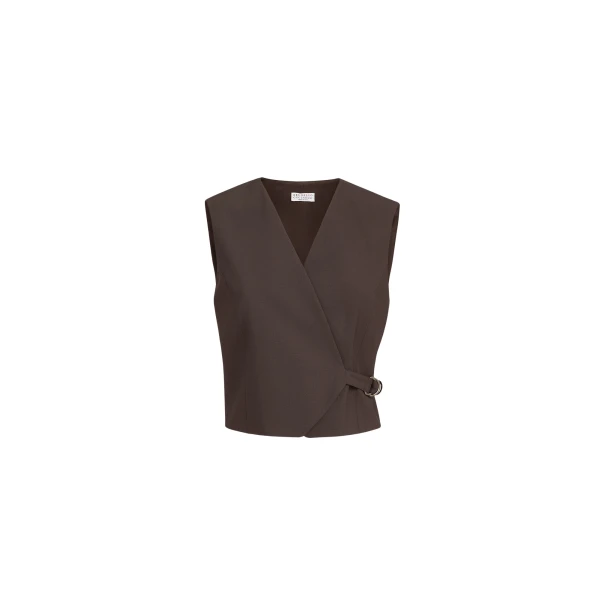Brunello Cucinelli Tropical Luxury wool vest in Cocoa