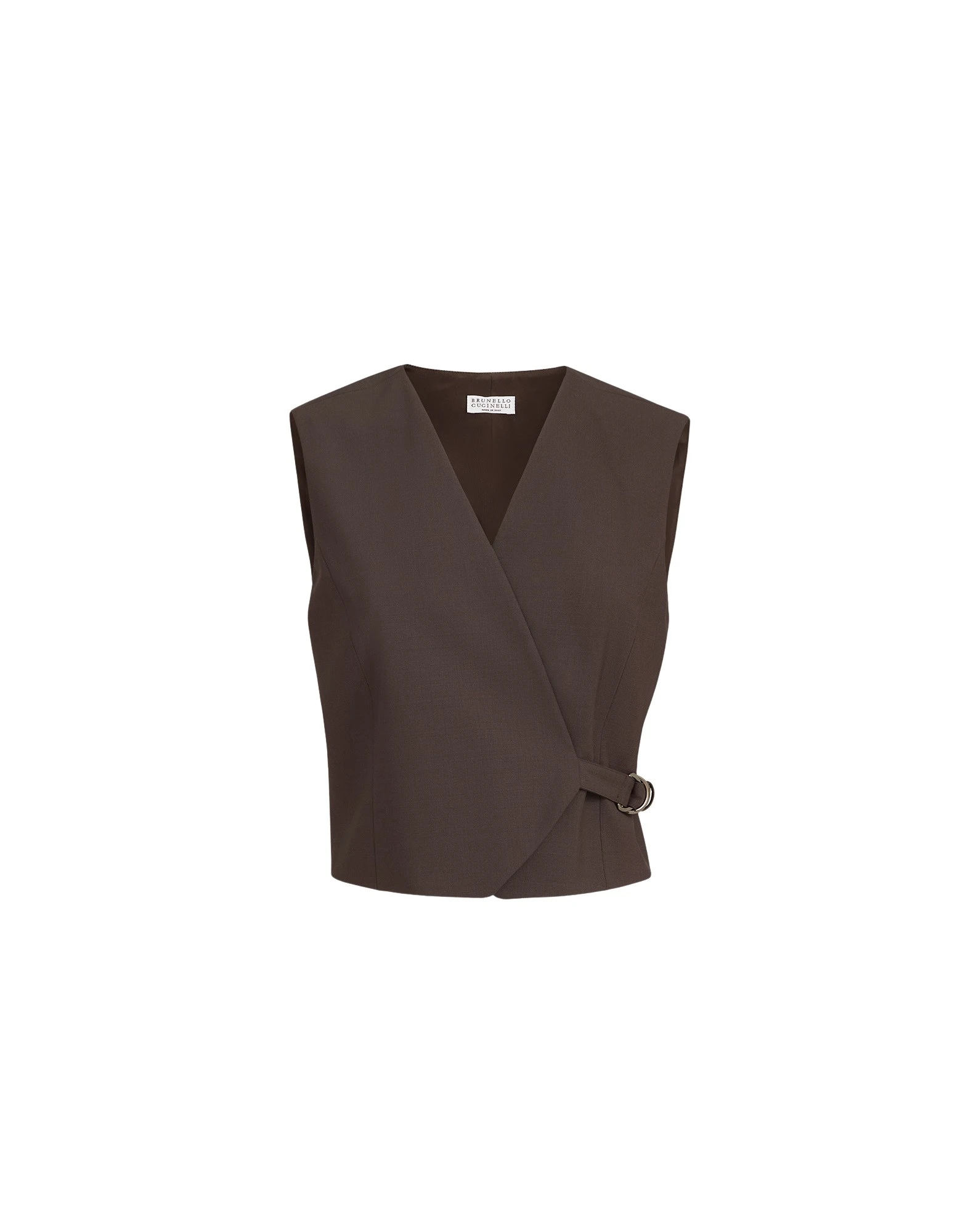 Brunello Cucinelli Tropical Luxury wool vest in Cocoa