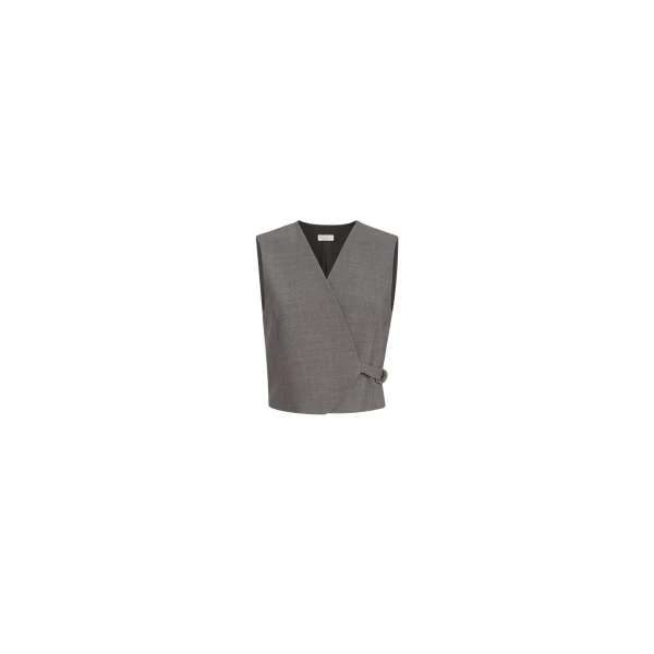 Brunello Cucinelli Tropical Luxury wool vest in Dark Grey