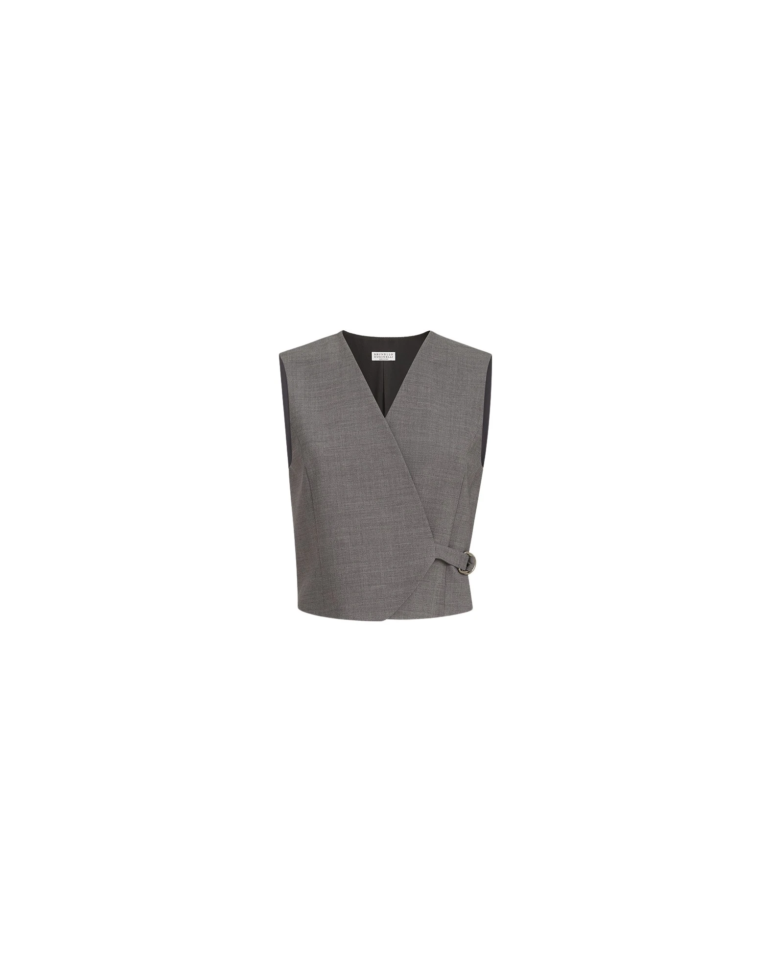 Brunello Cucinelli Tropical Luxury wool vest in Dark Grey