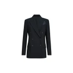 Brunello Cucinelli Tropical luxury wool blazer with monili in Lignite Grey