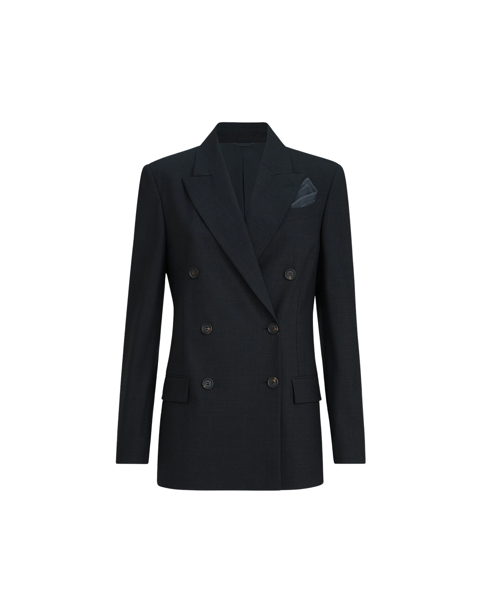 Brunello Cucinelli Tropical luxury wool blazer with monili in Lignite Grey