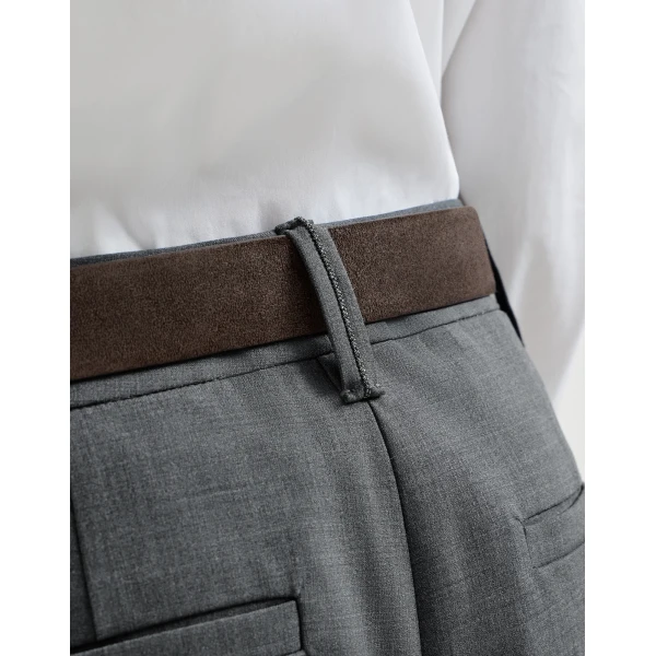 Brunello Cucinelli Tropical luxury wool trousers in Dark Grey, view 4