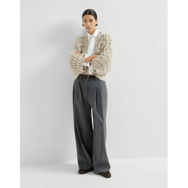 Brunello Cucinelli Tropical luxury wool trousers in Dark Grey, view 5