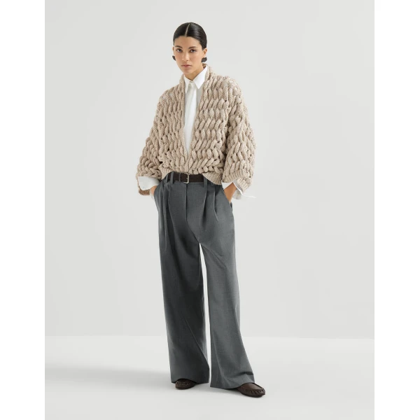 Brunello Cucinelli Tropical luxury wool trousers in Dark Grey, view 6