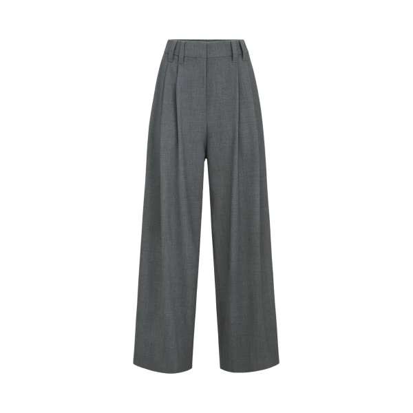 Brunello Cucinelli Tropical luxury wool trousers in Dark Grey