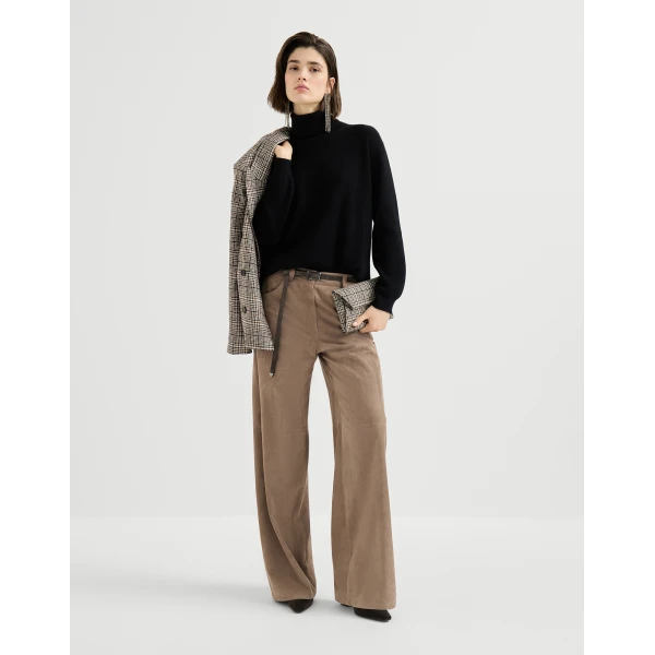 Brunello Cucinelli Turtleneck sweater with monili in Black, view 6