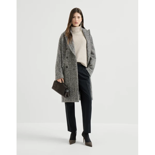 Brunello Cucinelli Turtleneck sweater with monili in Oyster, view 6