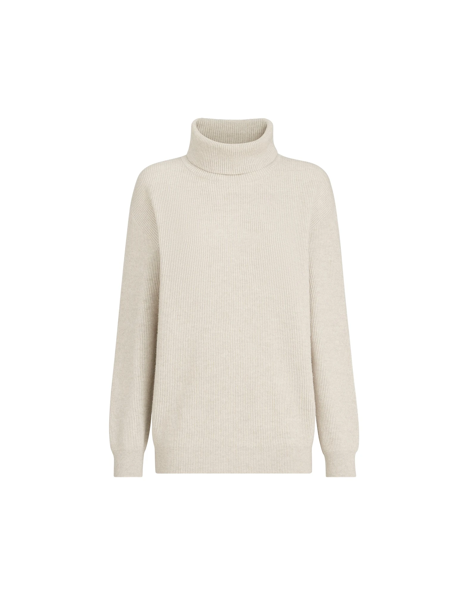 Brunello Cucinelli Turtleneck sweater with monili in Oyster