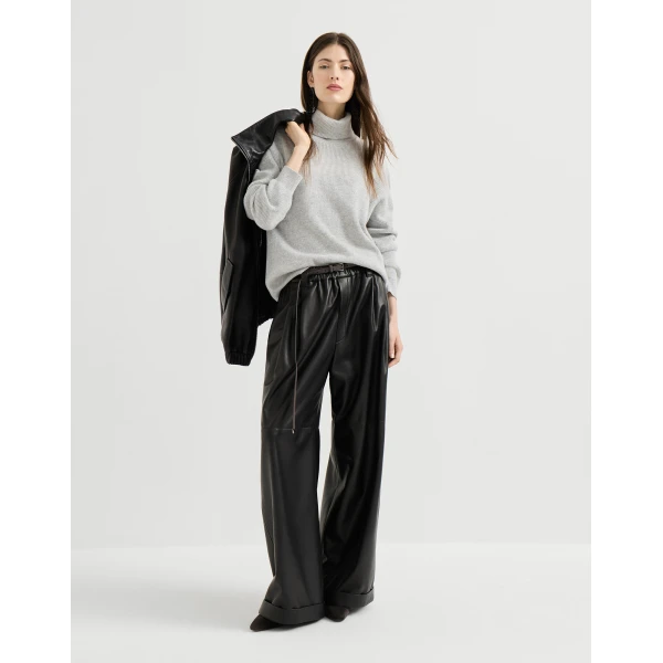 Brunello Cucinelli Turtleneck sweater with monili in Pebble, view 6