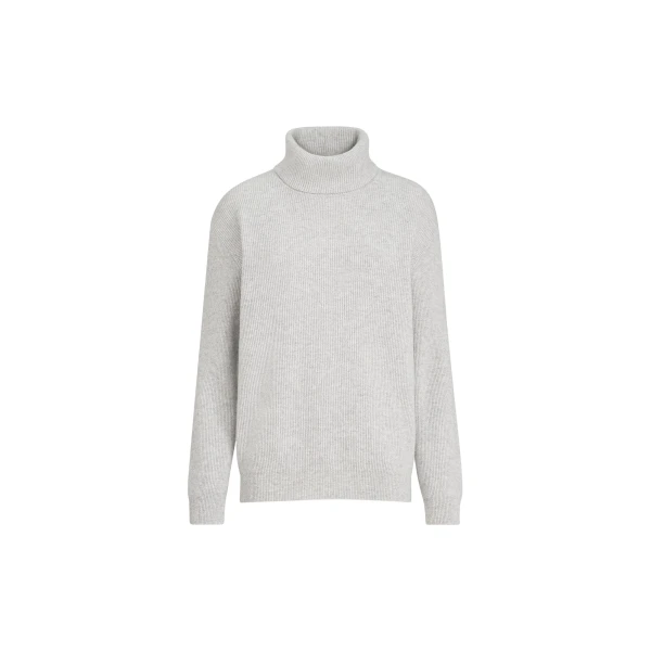 Brunello Cucinelli Turtleneck sweater with monili in Pebble