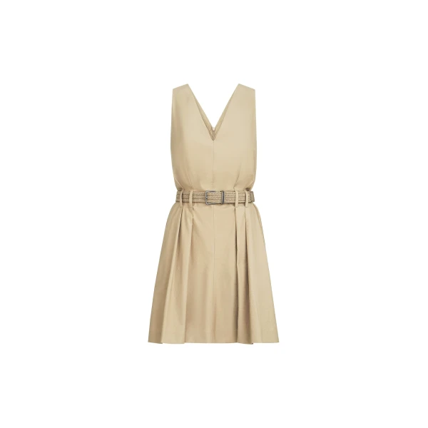 Brunello Cucinelli Twill belted dress in Beige