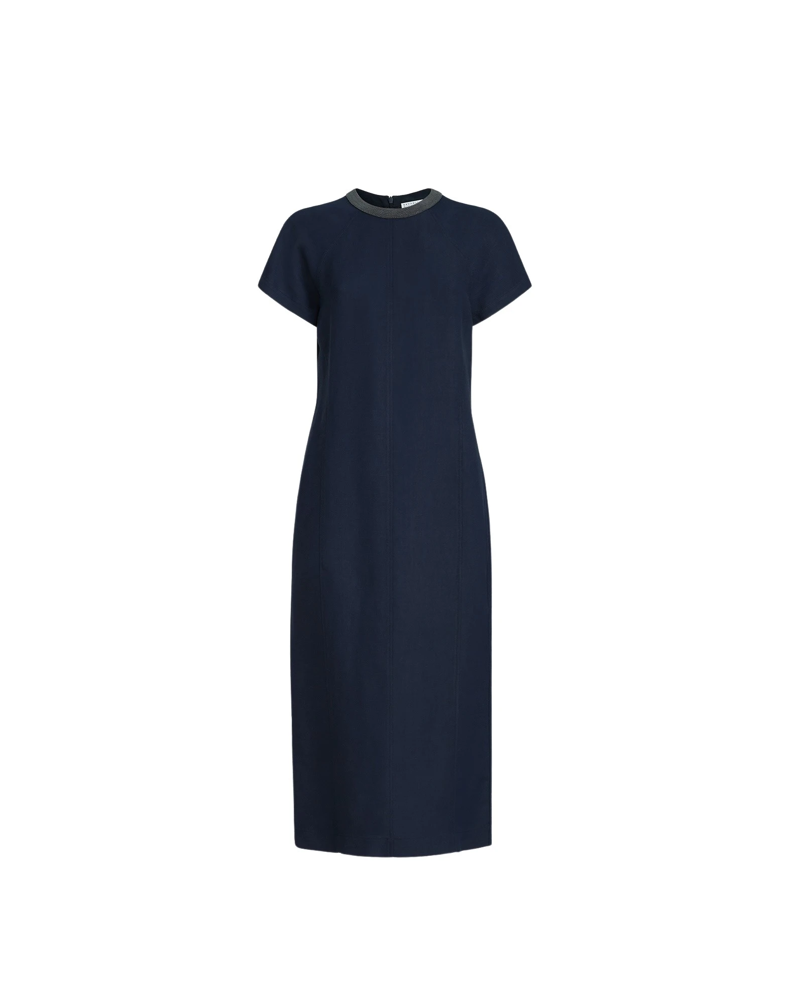 Brunello Cucinelli Twill dress with monili in Blue
