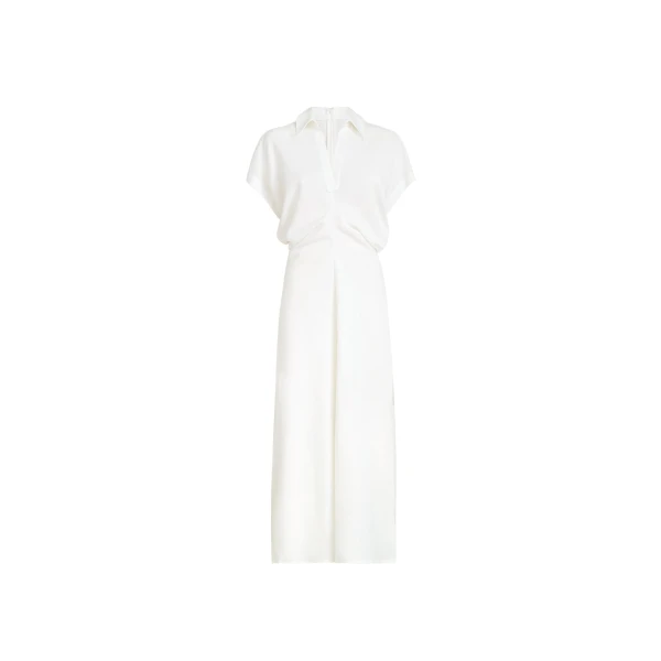 Brunello Cucinelli Twill dress with monili in White