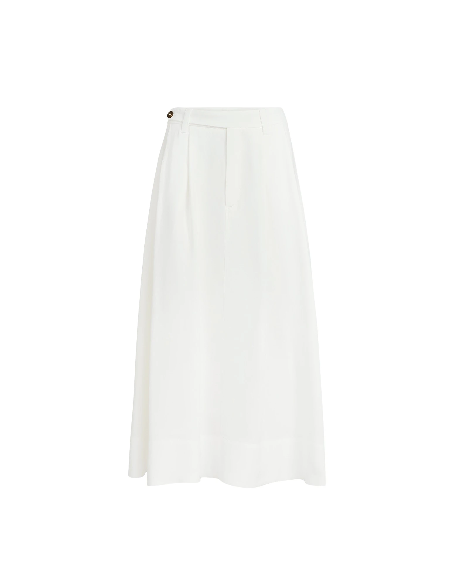 Brunello Cucinelli Twill sartorial skirt with monili in White