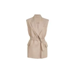 Brunello Cucinelli Twill vest with monili in Antique Pink