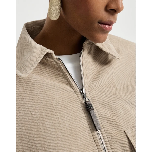Brunello Cucinelli Vintage corduroy outerwear jacket in Beige, view 4