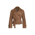 Brunello Cucinelli Vintage nappa Crop trenchcoat in Brown Coat