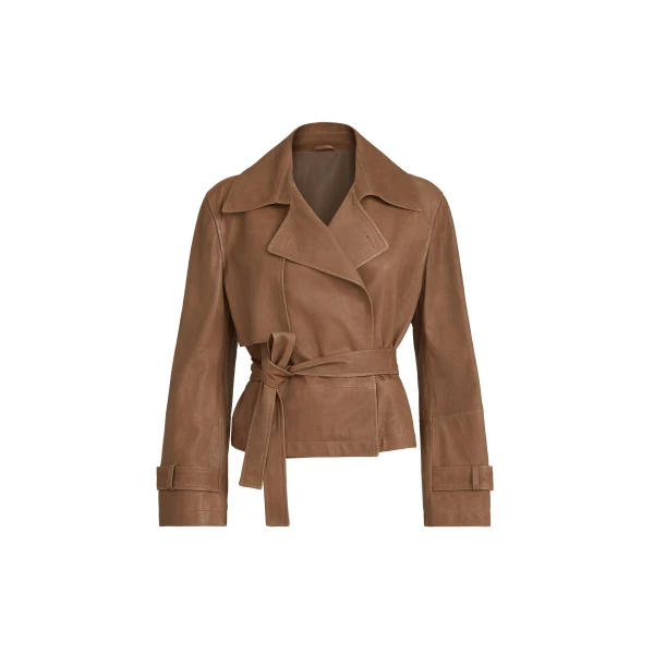 Brunello Cucinelli Vintage nappa Crop trenchcoat in Brown Coat