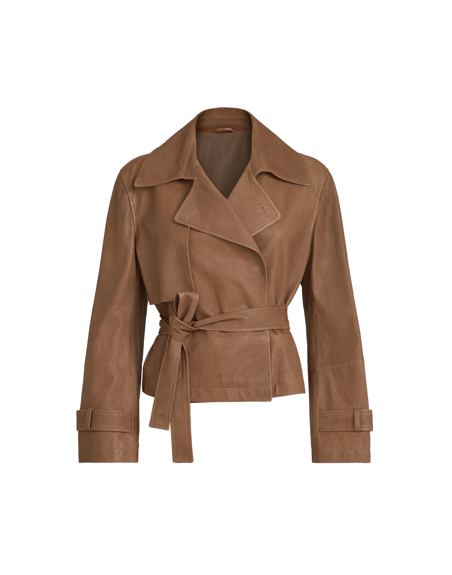 Vintage nappa Crop trenchcoat in Brown