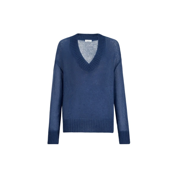 Brunello Cucinelli Virgin wool and mohair sweater in Blue