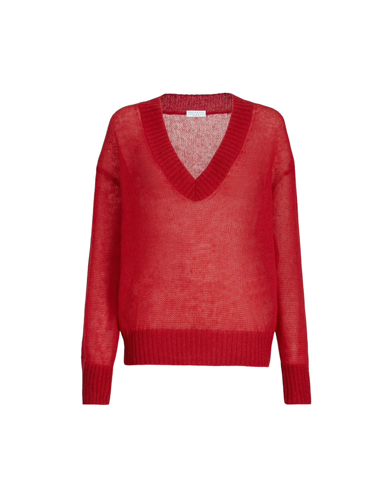 Brunello Cucinelli Virgin wool and mohair sweater in Red