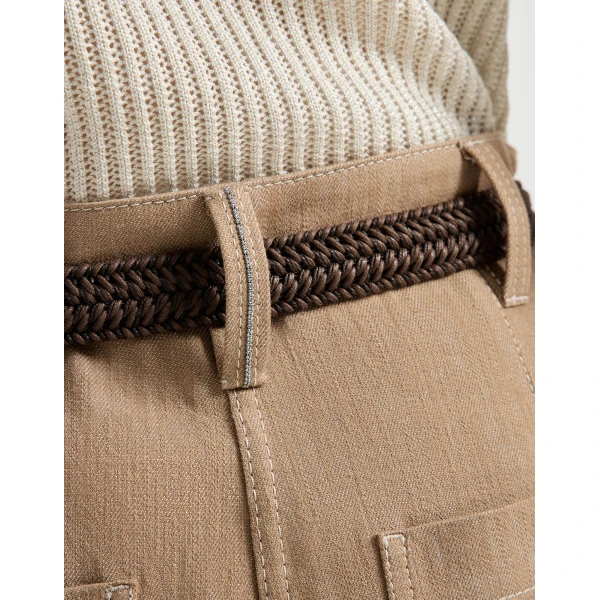 Brunello Cucinelli Wide Smart trousers in Desert, view 4