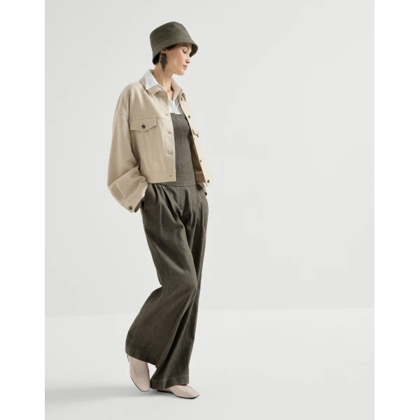Brunello Cucinelli Wide Smart trousers in Olive, view 5